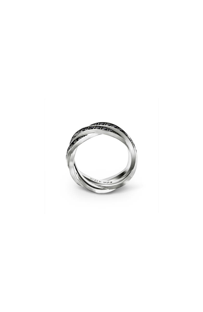 David Yurman Helios<sup>™</sup> Band Ring in Sterling Silver with Pavé Black Diamonds, Alternate, color, Sterling Silver/ Diamond