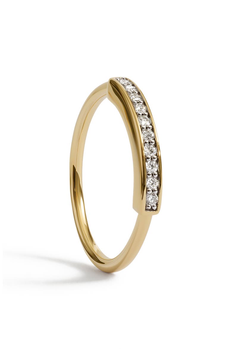Linear Pavé Lab Grown Diamond Band Ring, Main, color, 18K GOLD VERMEIL / LAB DIAMOND