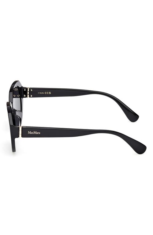 Max Mara 54mm Round Sunglasses In Black