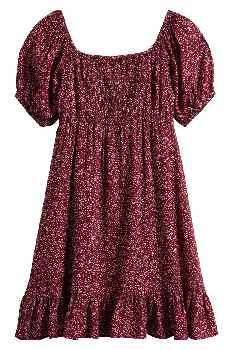Kids' Twist Front Dress, Alternate, color, BURGUNDY