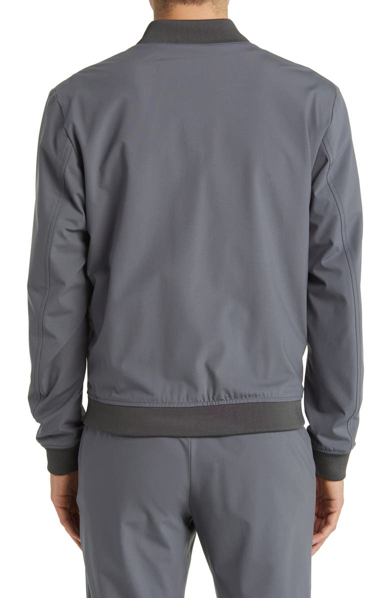 BOSS Slim Fit Jersey Bomber Jacket, Alternate, color, Medium Grey