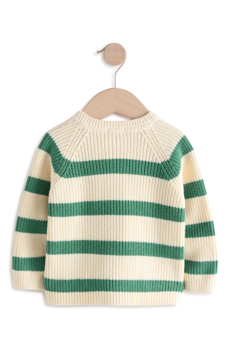 Kids' Tulip Appliqué Zip Sweater, Alternate, color, CREAM/GREEN
