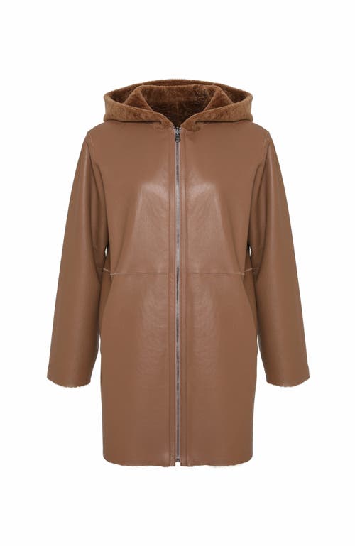 Gorski Reversible Textured Shearling Lamb Jacket In Brown