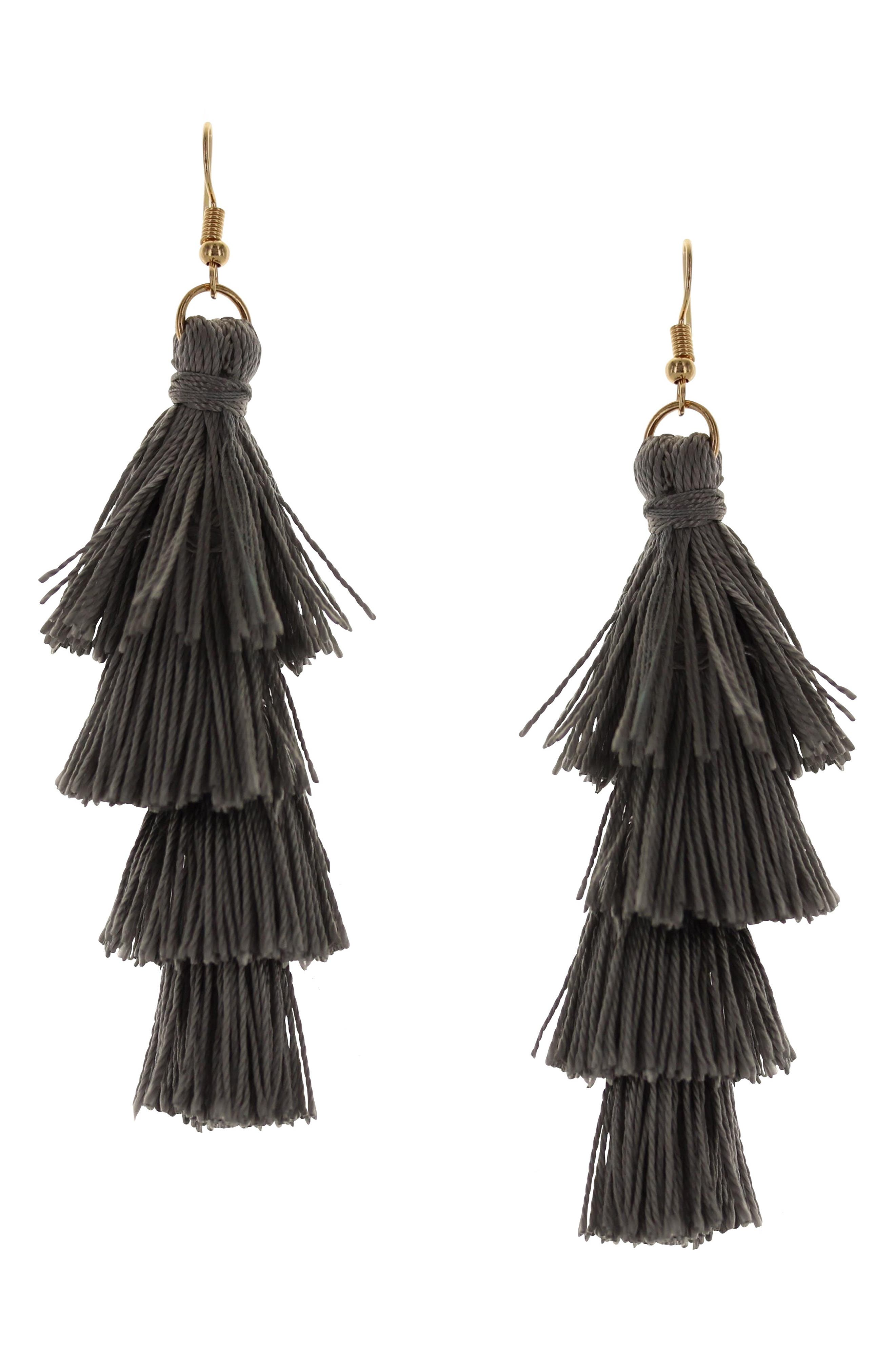 OLIVIA WELLES Talia Tassel Drop Earrings