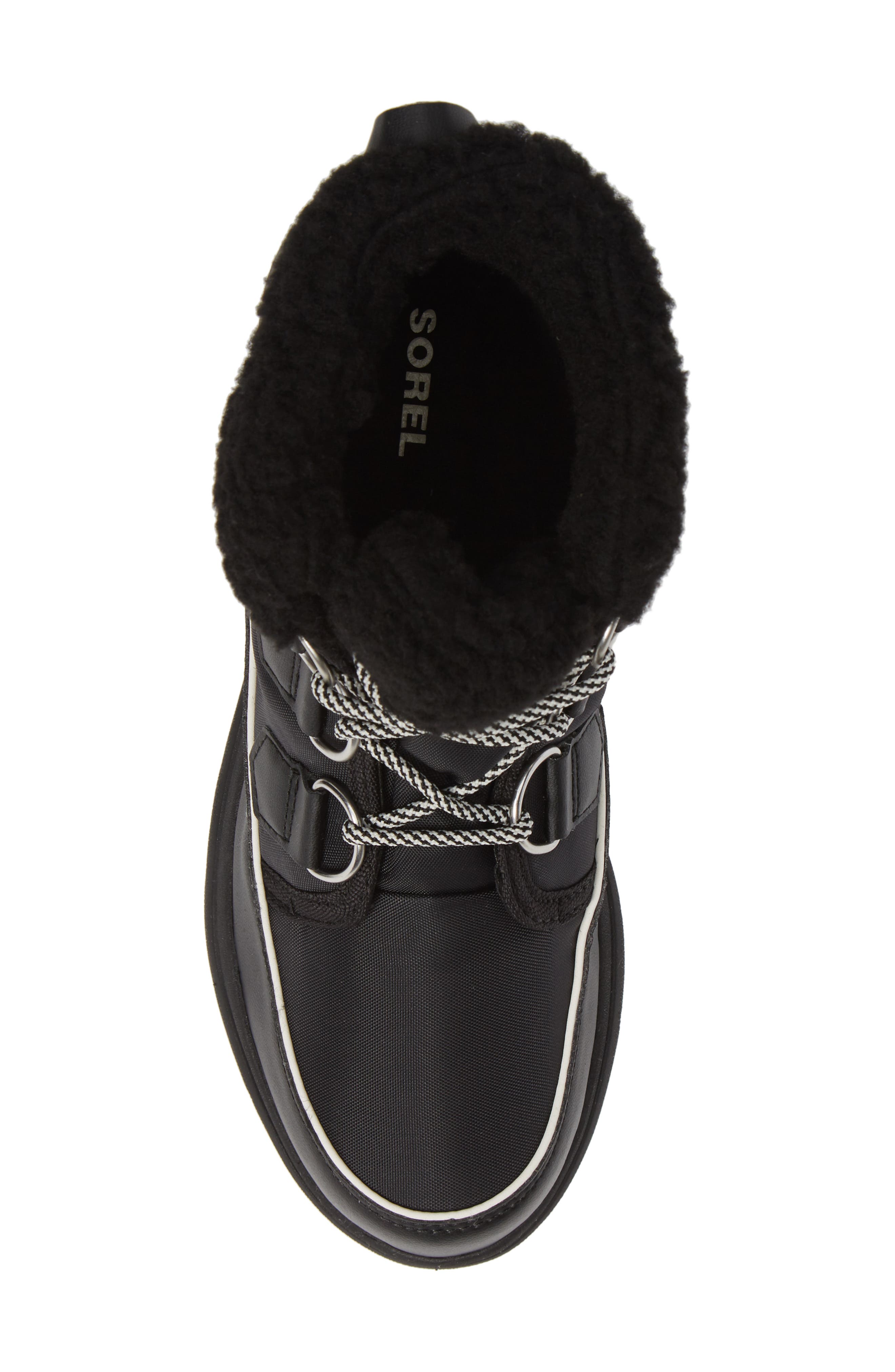 Explorer Carnival Waterproof Boot with Faux Fur Collar, Alternate, color, BLACK/ SEA SALT