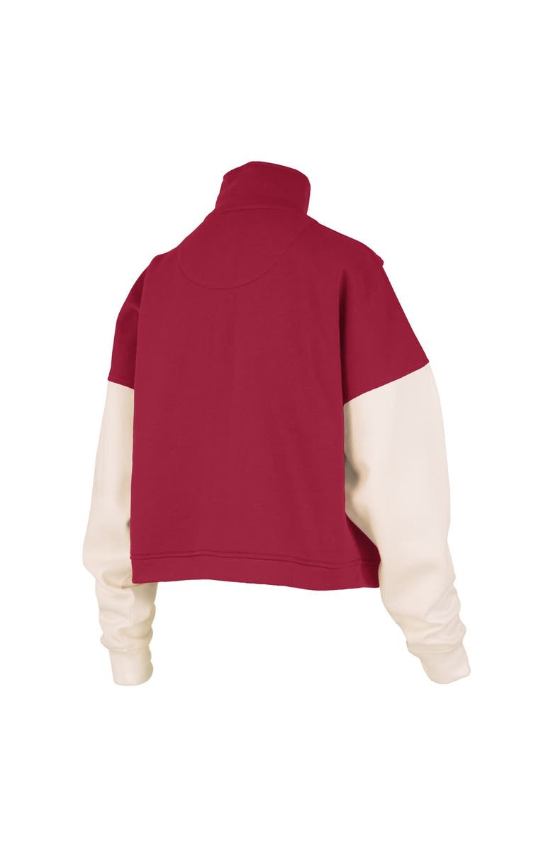 PRESSBOX Women's Pressbox Cardinal USC Trojans Ferrara Color Block Quarter-Zip Sweatshirt, Alternate, color,