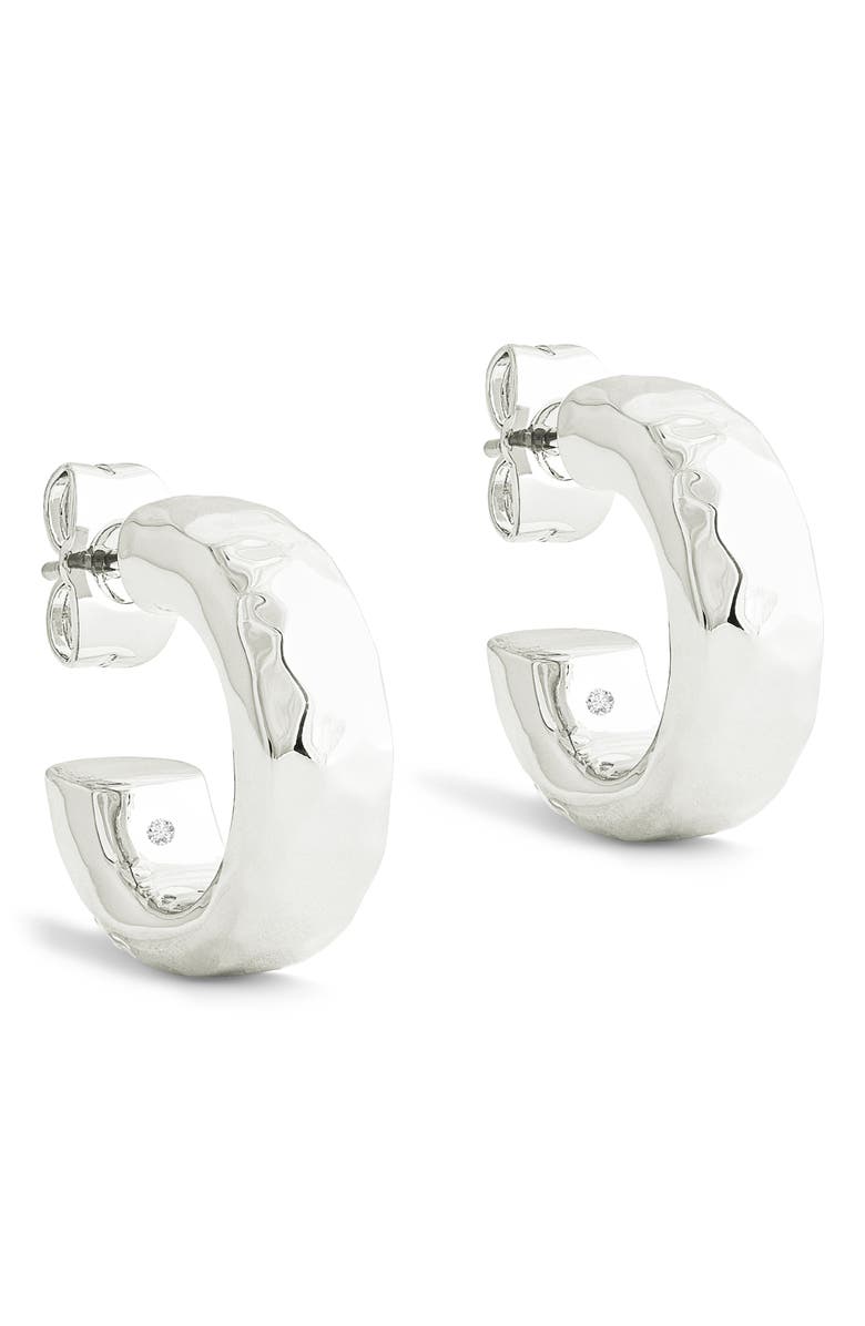 Anabel Aram Jewelry Farrier Huggie Hoop Earrings, Main, color, Silver