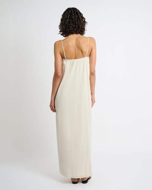 Onia Crinkle Gauze Maxi Dress In Egret