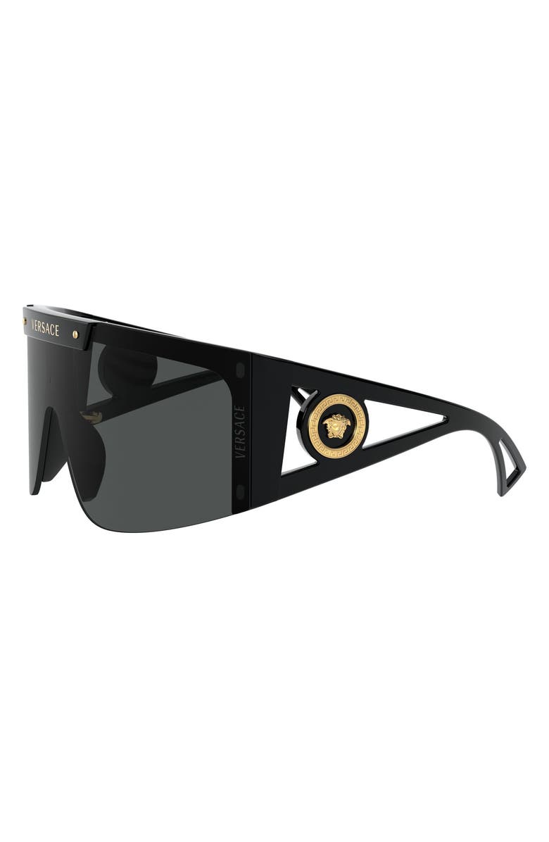Versace 46mm Interchangeable Shield Sunglasses, Alternate, color, 