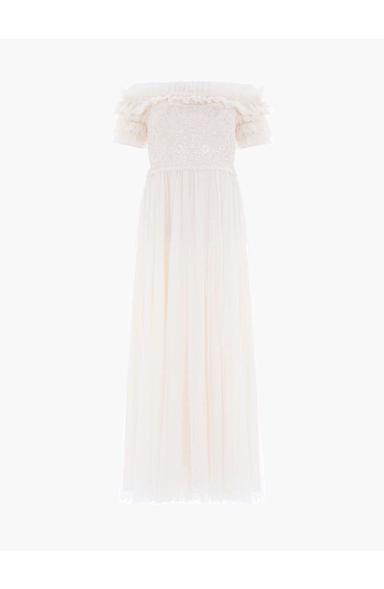 Needle & Thread Midsummer Lace Off Shoulder Ankle Gown, Alternate, color, Cream