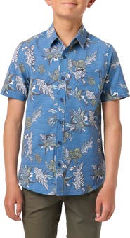 O'Neill Kids' Standard Fit Short Sleeve Performance Button-Up Shirt