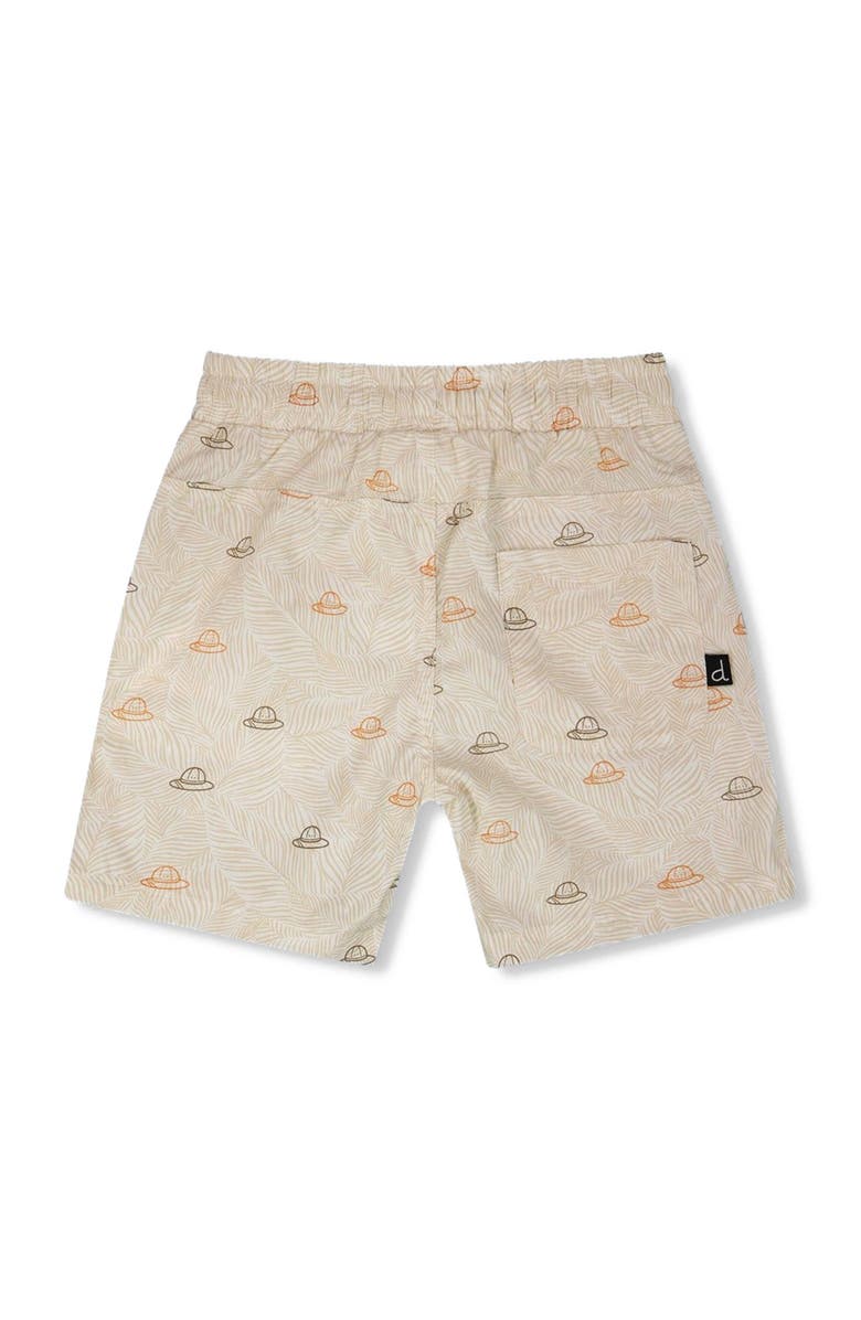 Deux par Deux Elastic Waist Safari Poplin Shorts, Alternate, color, Beige Safari Print