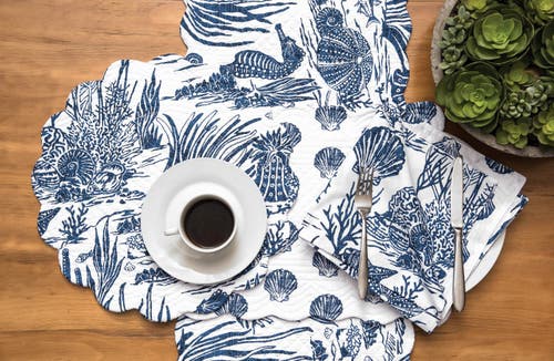 C & F Home C&f Home Reef Shores Napkin Set Of 6 In Blue