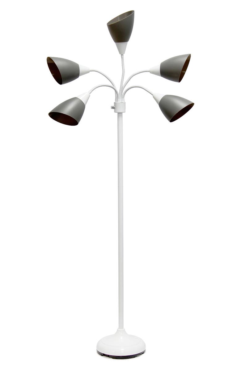 LALIA HOME Five Light Goose Neck Floor Lamp, Main, color, 