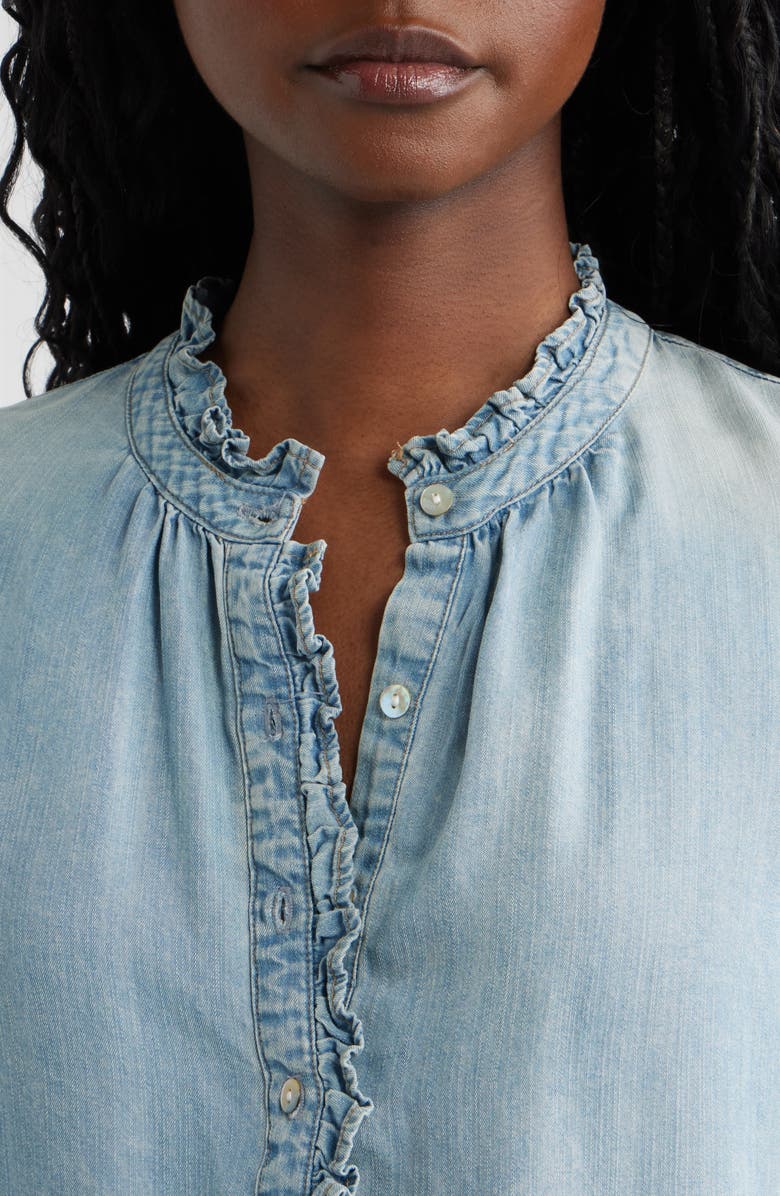 Rails Kimmy Ruffle Chambray Top, Alternate, color, Washed Blue