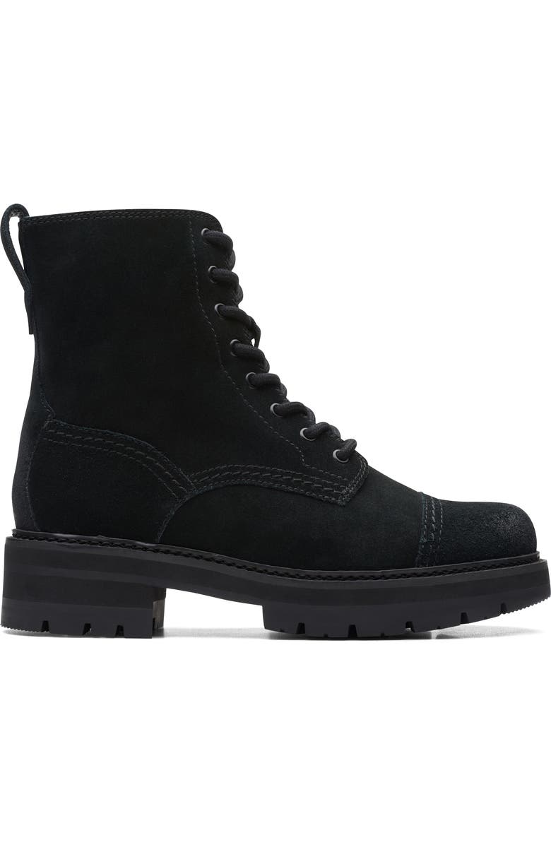 Clarks<sup>®</sup> Orianna Cap Lug Sole Bootie, Alternate, color, Black Sde