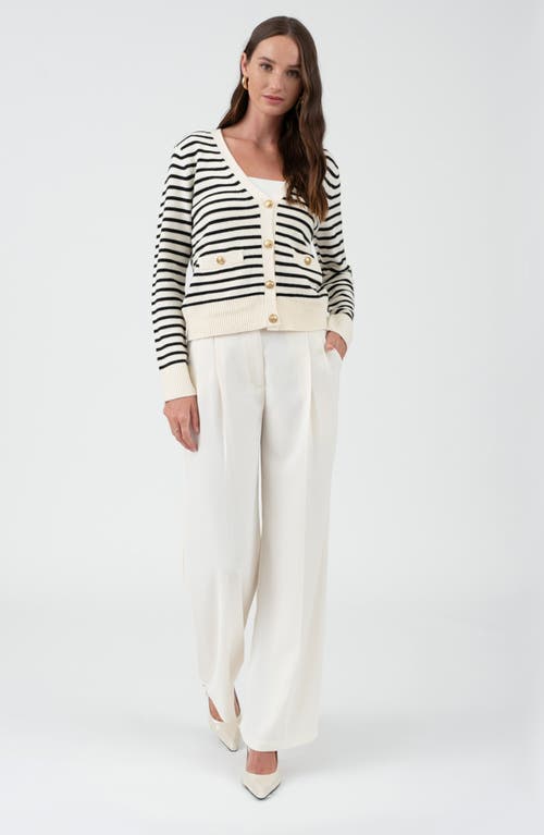BLU PEPPER BLU PEPPER STRIPE V-NECK CARDIGAN