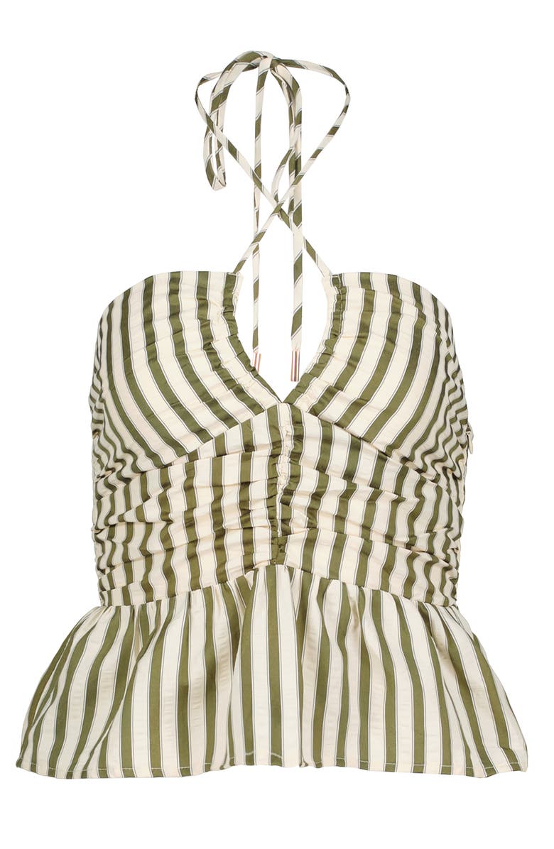 Bishop + Young Aeries Halter Top, Alternate, color, Olive Stripe