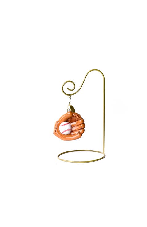Baseball Glove Glass Shaped Ornament with Gold Stand