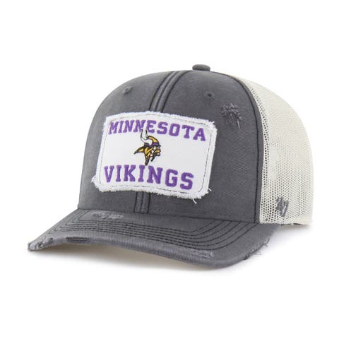 Men's '47 Charcoal Minnesota Vikings Egremont Well-Worn Adjustable Trucker Hat