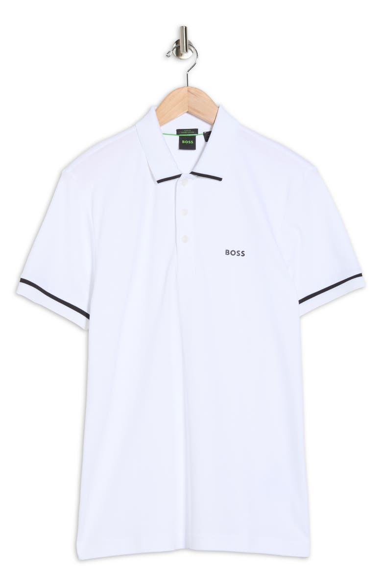BOSS Paule Knit Polo, Alternate, color, White