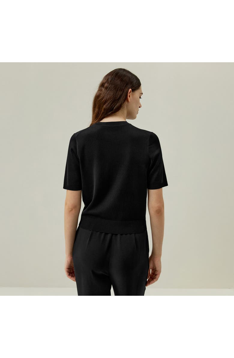 Lilysilk Sophisticated Dual-Knit Silk T-Shirt, Alternate, color, 