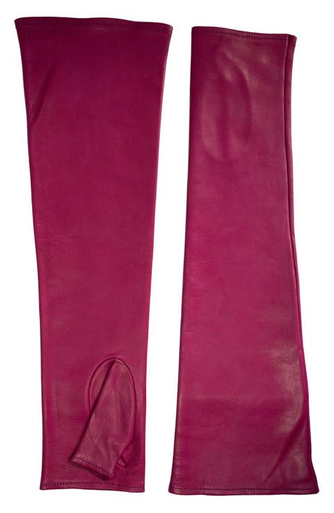 Fergie Long Leather Fingerless Gloves