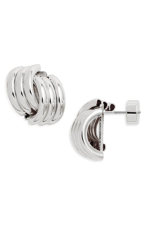 Double Rib Twist Stud Earrings