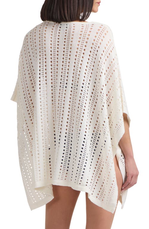 Bruno Magli Open Knit Poncho In White