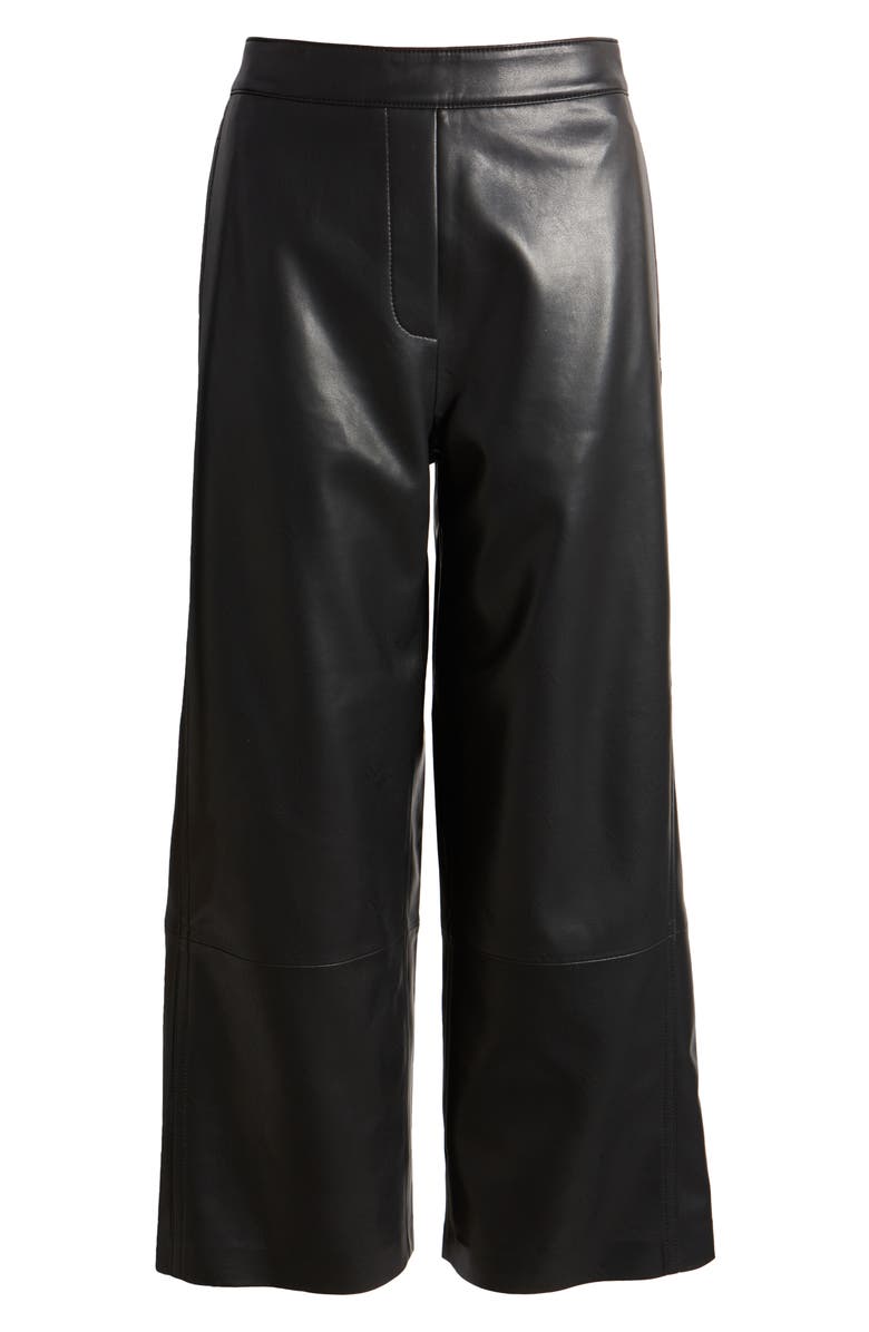 KOBI HALPERIN Bernie Faux Leather Wide Leg Crop Pants, Alternate, color, Black