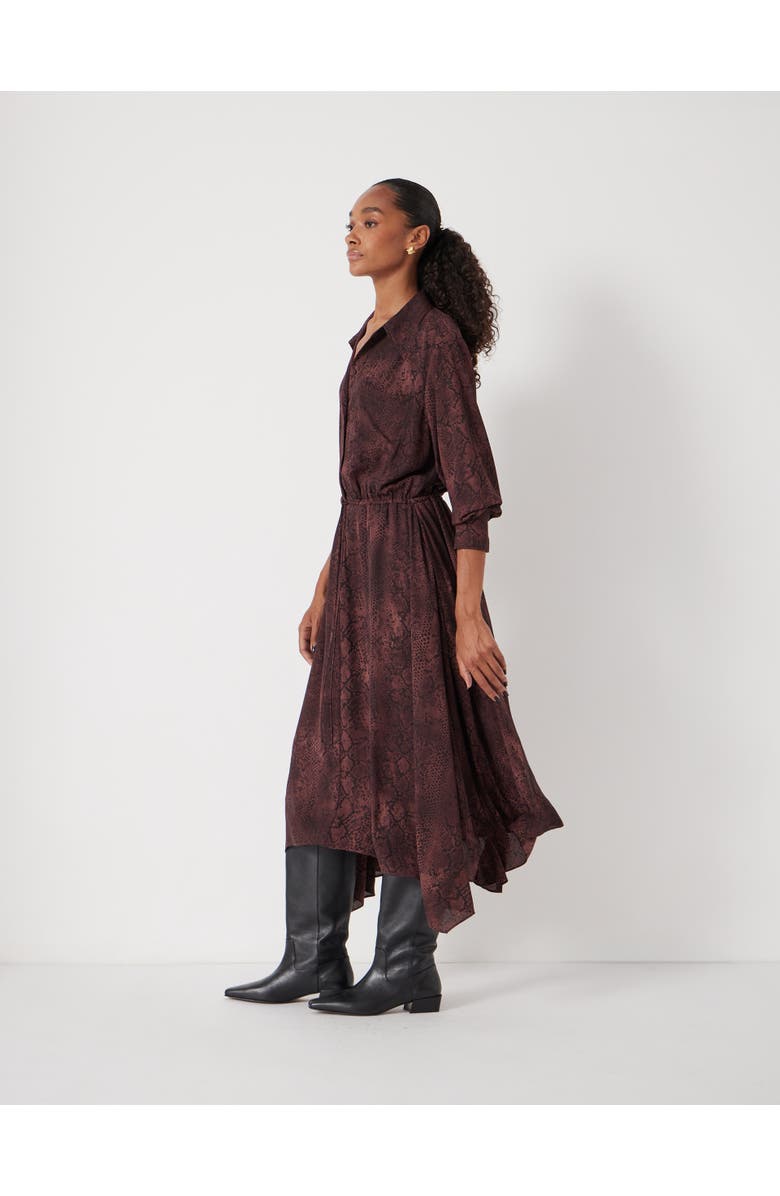 Hush Chiffon Hanky Hem Maxi Dress, Alternate, color, Snake Print Brown