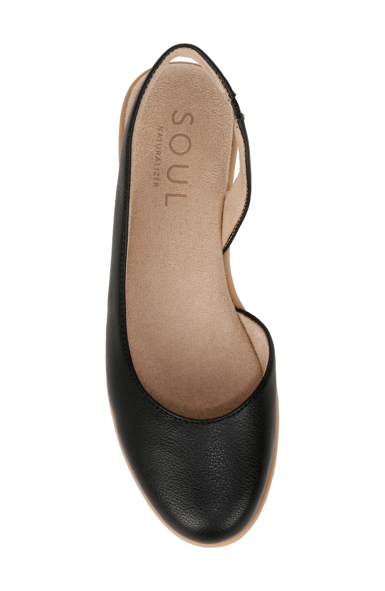 SOUL NATURALIZER Idea Slingback Flat - Wide Width Available, Alternate, color, Black Faux Leather