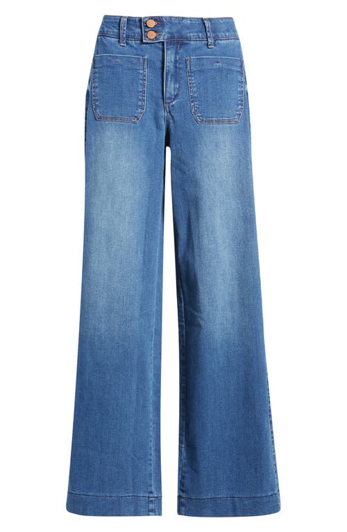 Wit & Wisdom Patch Pocket High Waist Wide Leg Jeans In Blue