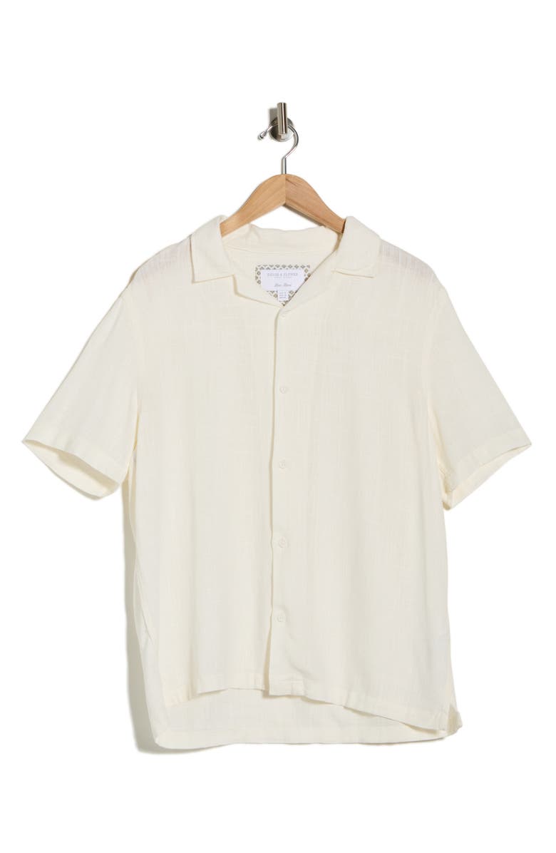 DENIM AND FLOWER Camp Shirt, Main, color, Off White