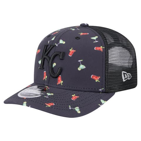 Men's New Era Black Kansas City Royals Adventure Drinks Pattern 9SEVENTY Stretch-Snap Hat