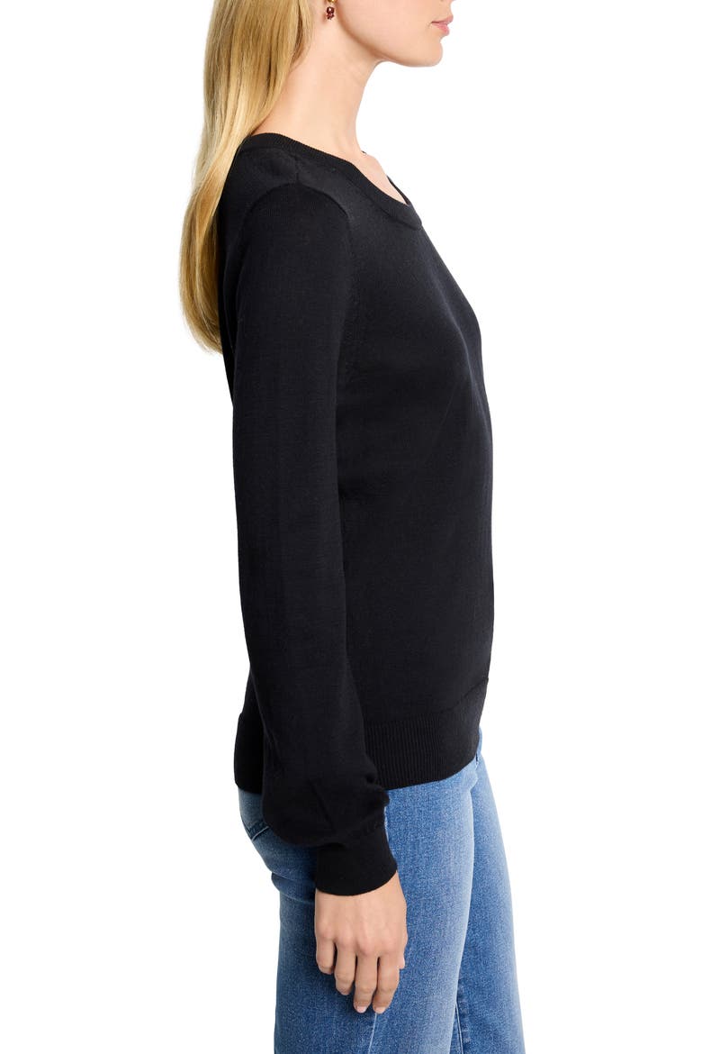 Pure Cotton Crewneck Sweater, Alternate, color, BLACK ONYX