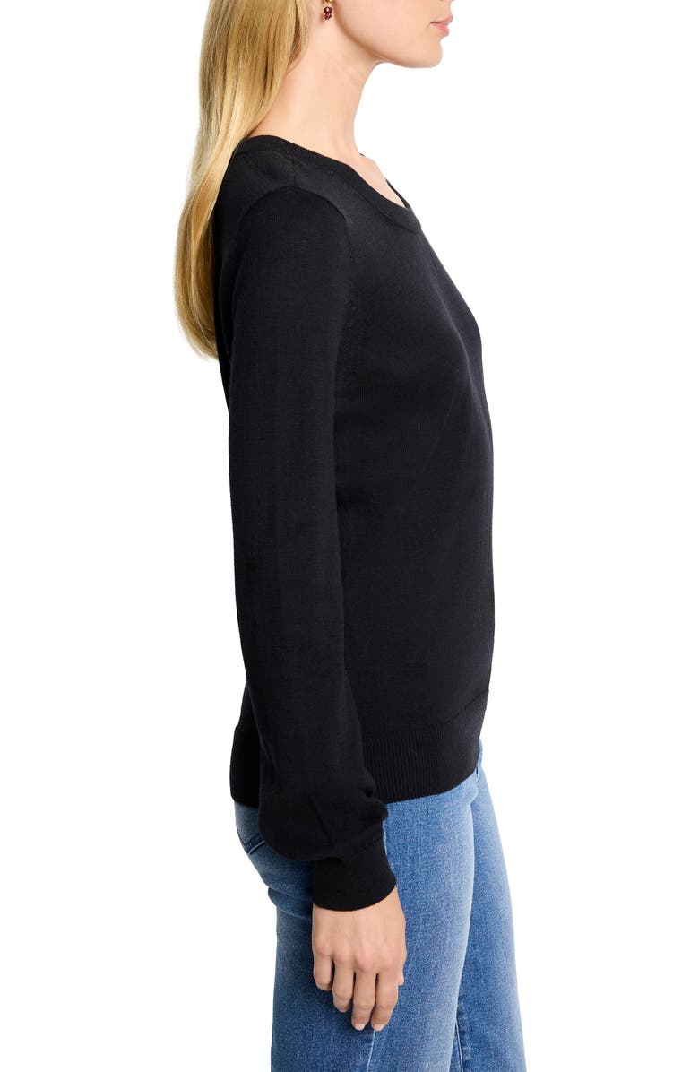 NIC+ZOE Pure Cotton Crewneck Sweater, Alternate, color, Black Onyx