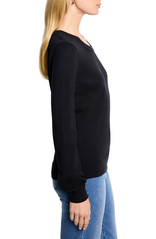 Nic + Zoe Nic+zoe Crewneck Long Sleeve Sweater In Black