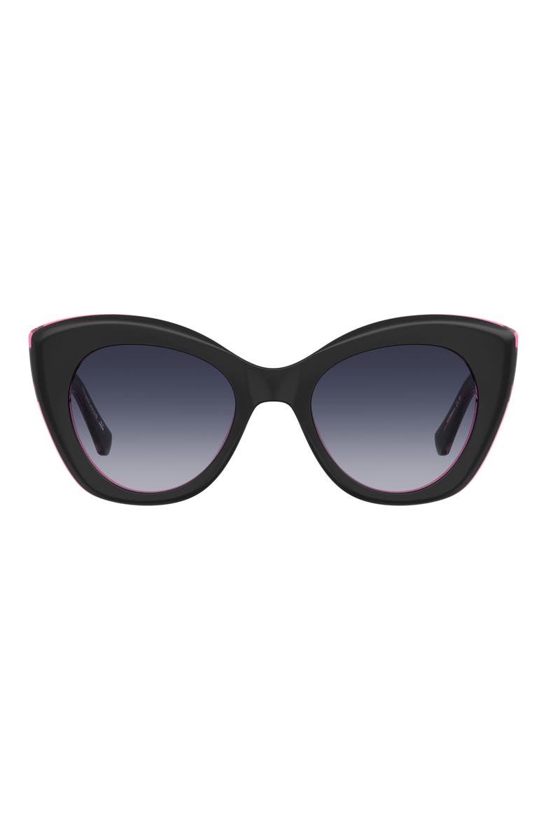 dominica 49mm gradient rectangular sunglasses, Main, color, BLACK PINK/ DARK GREY SF