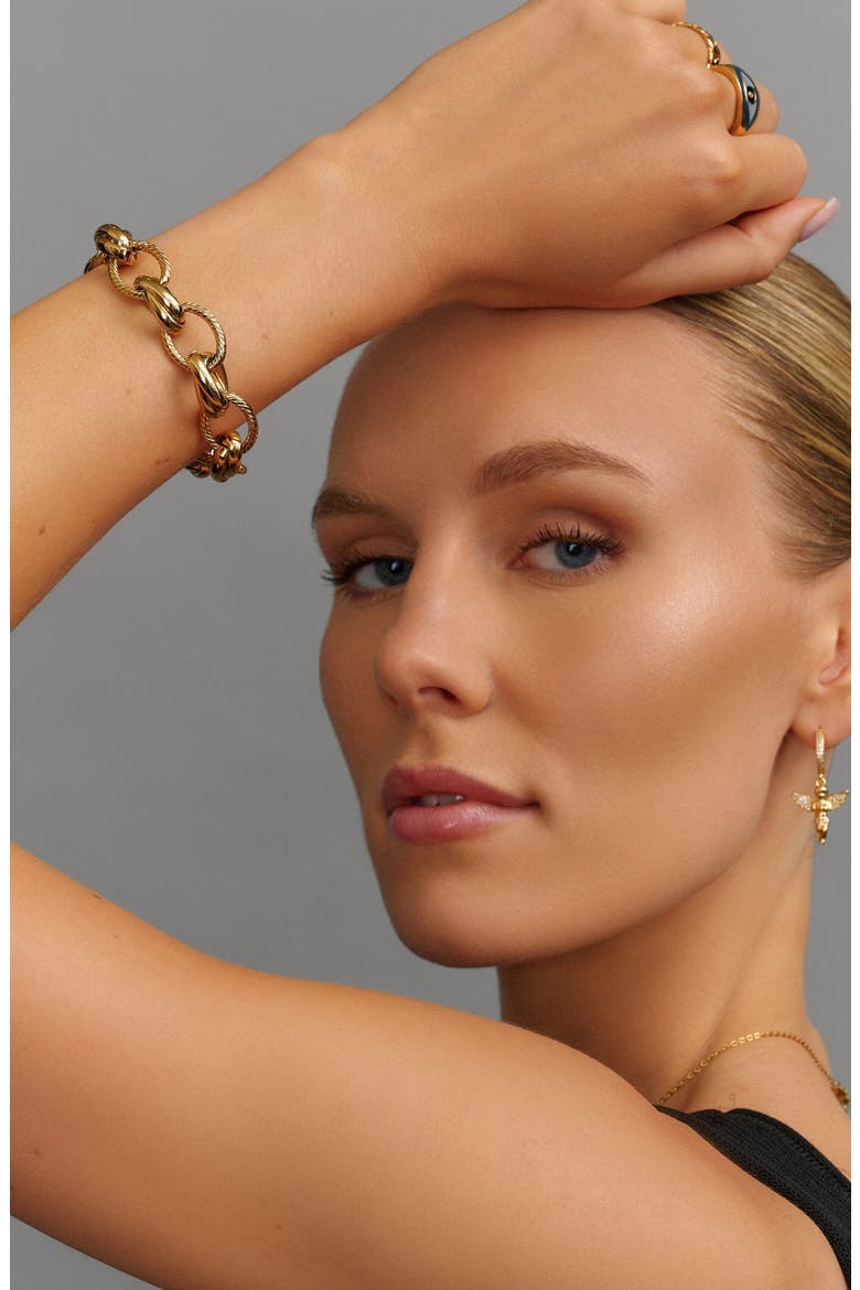 Mixed Link Statement Bracelet, Alternate, color, Gold