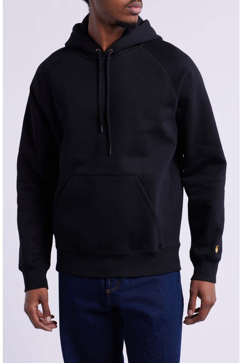 Chase Fleece Hoodie, Main, color, BLACK / GOLD