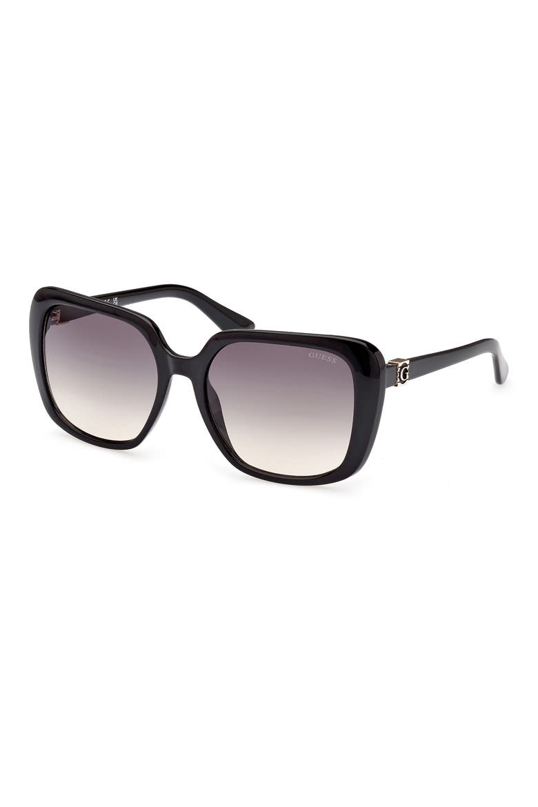 Square Sunglasses, Alternate, color, SHINY BLACK / GRADIENT SMOKE