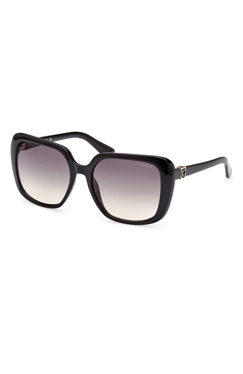 GUESS Square Sunglasses, Alternate, color, Shiny Black / Gradient Smoke