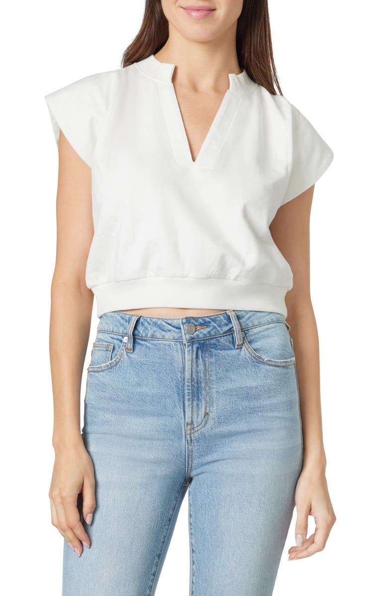 Habitual Extended Shoulder Crop Knit Top, Main, color, Marshmallow