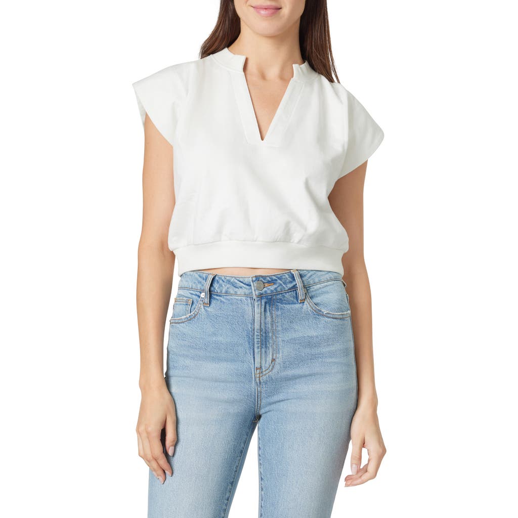 HABITUAL HABITUAL EXTENDED SHOULDER CROP KNIT TOP