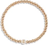 Nashelle Mother of Pearl Initial Beaded Bracelet