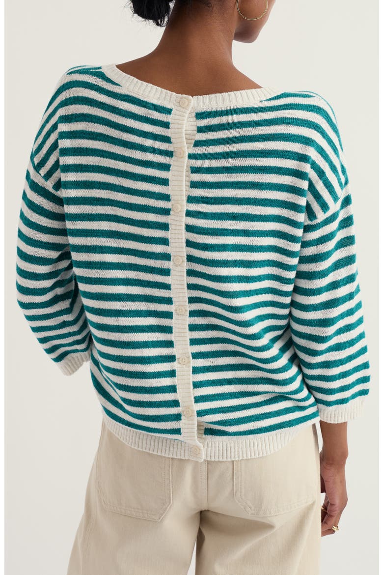Knavock Stripe Organic Cotton & Linen Sweater, Alternate, color, MINI CORNISH DEEP DIVE