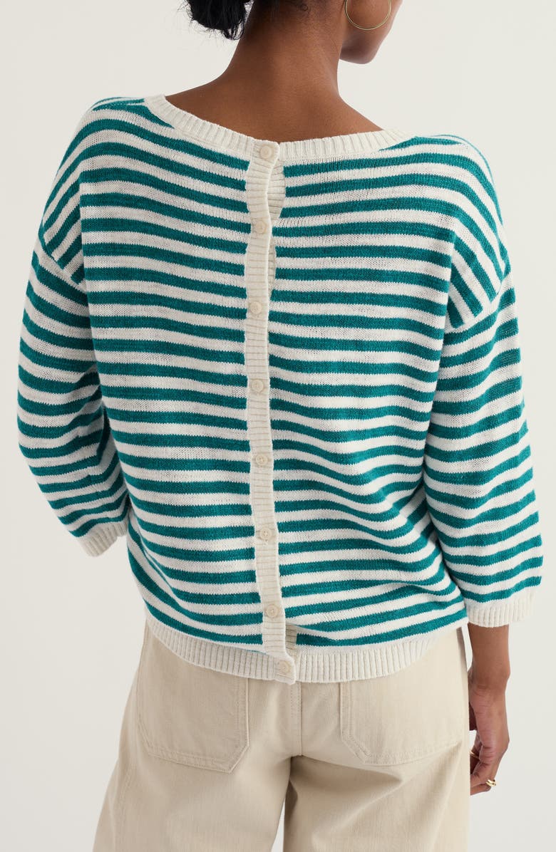 Seasalt Cornwall Knavock Stripe Organic Cotton & Linen Sweater, Alternate, color, Mini Cornish Deep Dive
