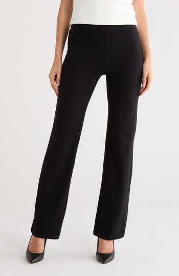 Hue Cotton Blend Flared Leggings In Black