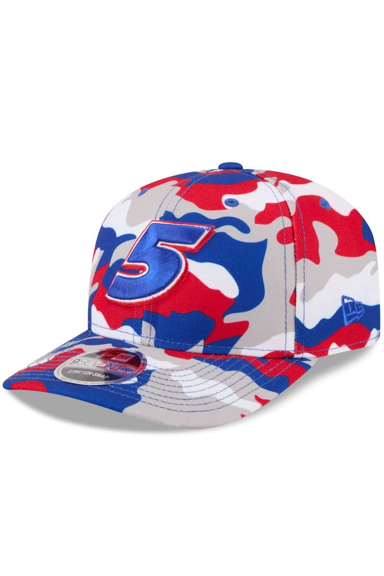 Men's New Era White Kyle Larson Patriotic Camo 9SEVENTY Stretch-Snap Hat, Alternate, color, White